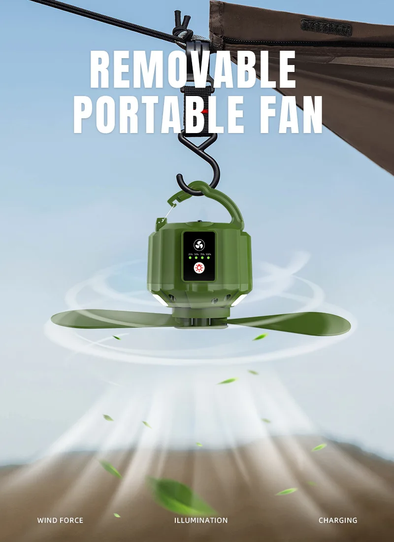 Rechargeable LED Camping Fan Light, Portable Silent Foldable Hanging Ceiling Fan with Remote Control for Tent & Bed
Rechargeable LED Camping Fan Light, Portable Silent Foldable Hanging Ceiling Fan with Remote Control for Tent & Bed