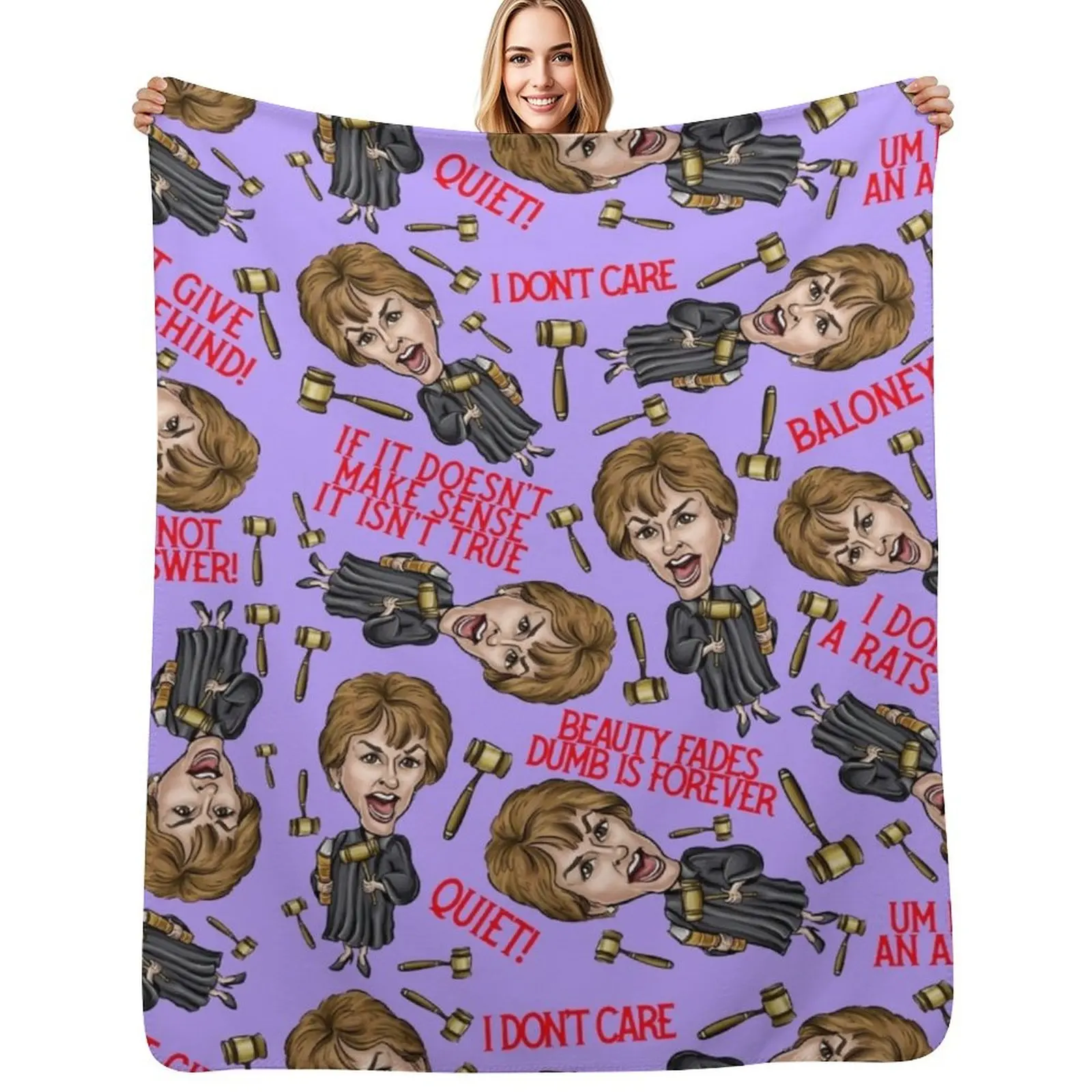 Purple Judge Judy Print Throw Blanket Lightweight Warm Blanket for Indoor Outdoor Use
Purple Judge Judy Print Throw Blanket Lightweight Warm Blanket for Indoor Outdoor Use