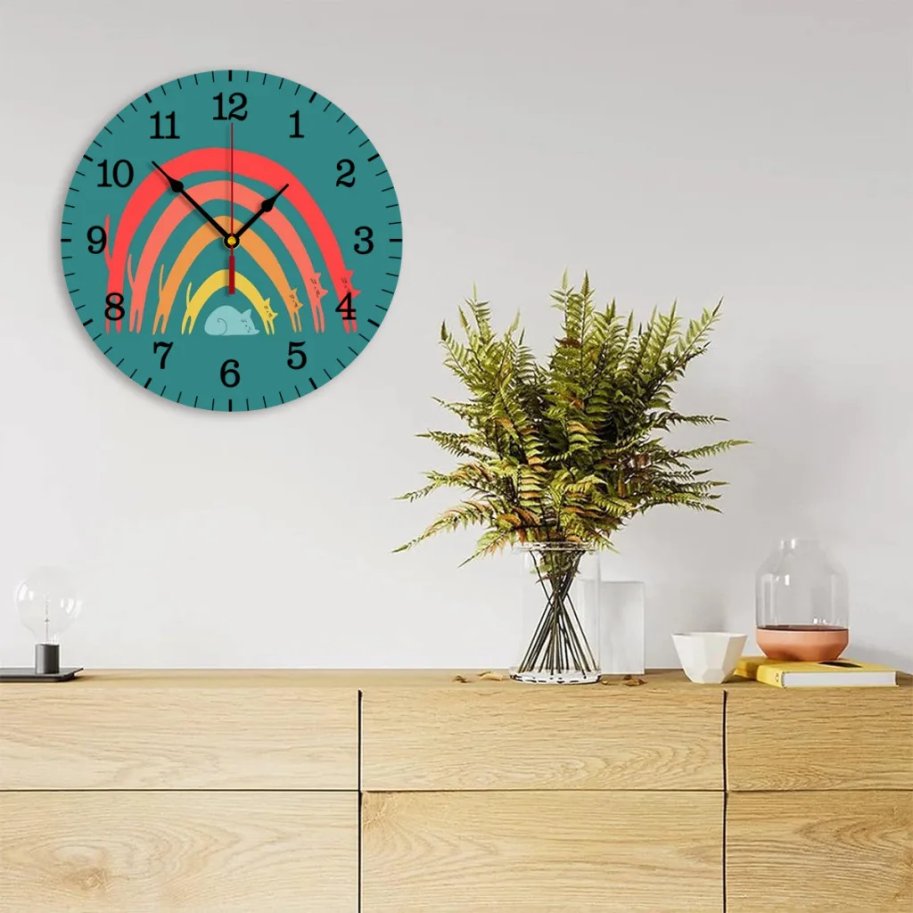 Cat Rainbow Modern Simple and Wall Hung Clock for Study Bedroom Living Room Bathroom
Cat Rainbow Modern Simple and Wall Hung Clock for Study Bedroom Living Room Bathroom