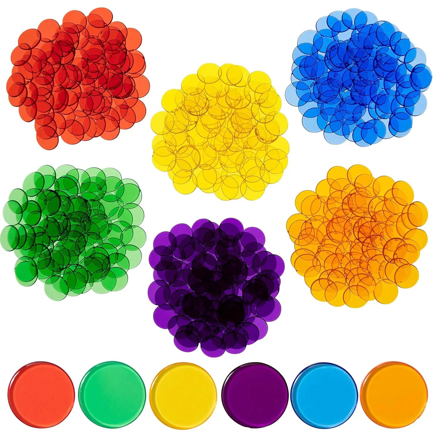 500 Transparent Counters - Math Manipulatives for Kids - 6 Colors, 3/4 in, Sorting, Counting, Bingo
500 Transparent Counters - Math Manipulatives for Kids - 6 Colors, 3/4 in, Sorting, Counting, Bingo
