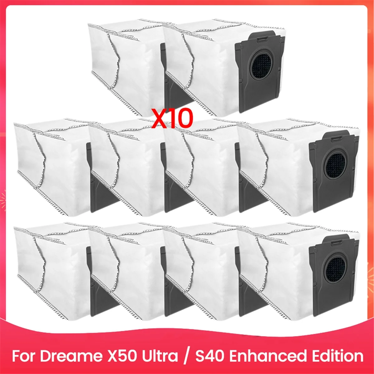 NEW 10PCS Dust Bag Fit for X50 Ultra / S40 Enhanced Edition Vacuum Cleaner Spare Part Accessories Kit
NEW 10PCS Dust Bag Fit for X50 Ultra / S40 Enhanced Edition Vacuum Cleaner Spare Part Accessories Kit