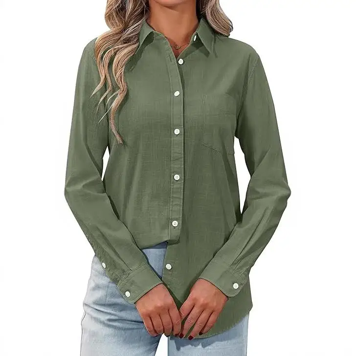 Women's Long Sved Shirt Jacket Polyester Fabric Regular Sleeve Pure Color Winter Fashion Resistant to Deformation
Women's Long Sved Shirt Jacket Polyester Fabric Regular Sleeve Pure Color Winter Fashion Resistant to Deformation