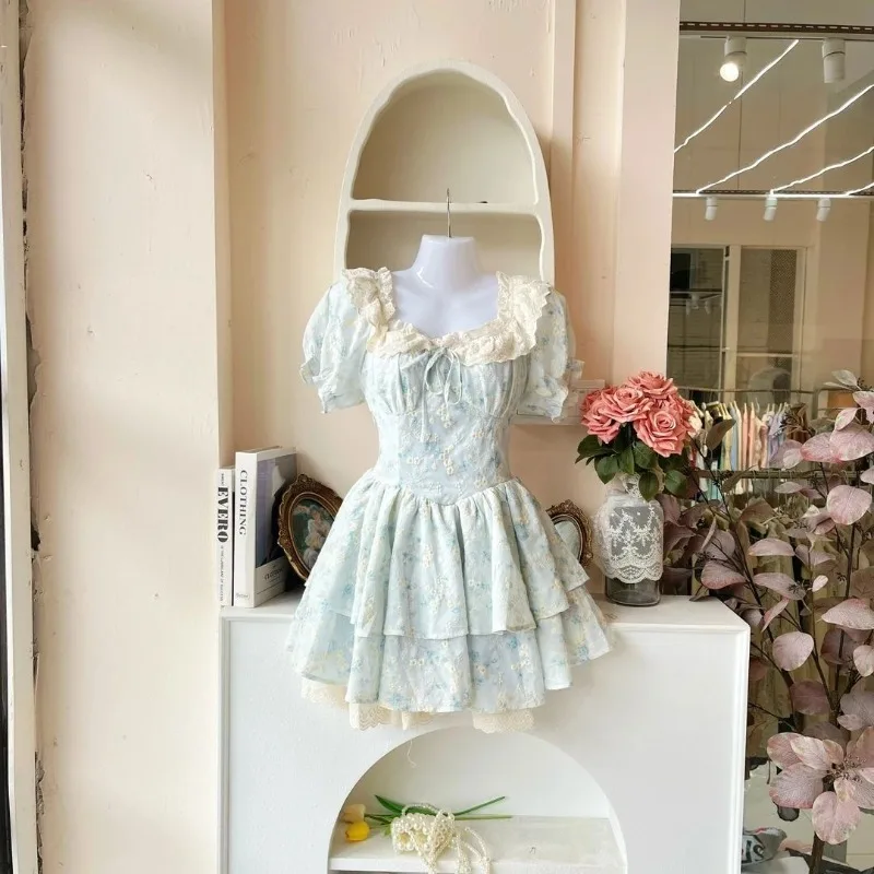 Sweet Summer Spliced Lace Square Collar /slash Neck Short Dress Y2k Aesthetic Korean Flower Print A-line Ball Gown Tiered Dress
Sweet Summer Spliced Lace Square Collar /slash Neck Short Dress Y2k Aesthetic Korean Flower Print A-line Ball Gown Tiered Dress