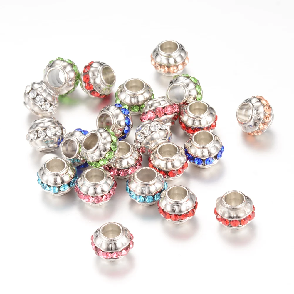100pcs Rhinestone European Beads Large Hole Beads CCB Plastic Loose Spacer Beads Rondelle for Jewlery Making DIY Craft 10x8mm
100pcs Rhinestone European Beads Large Hole Beads CCB Plastic Loose Spacer Beads Rondelle for Jewlery Making DIY Craft 10x8mm
