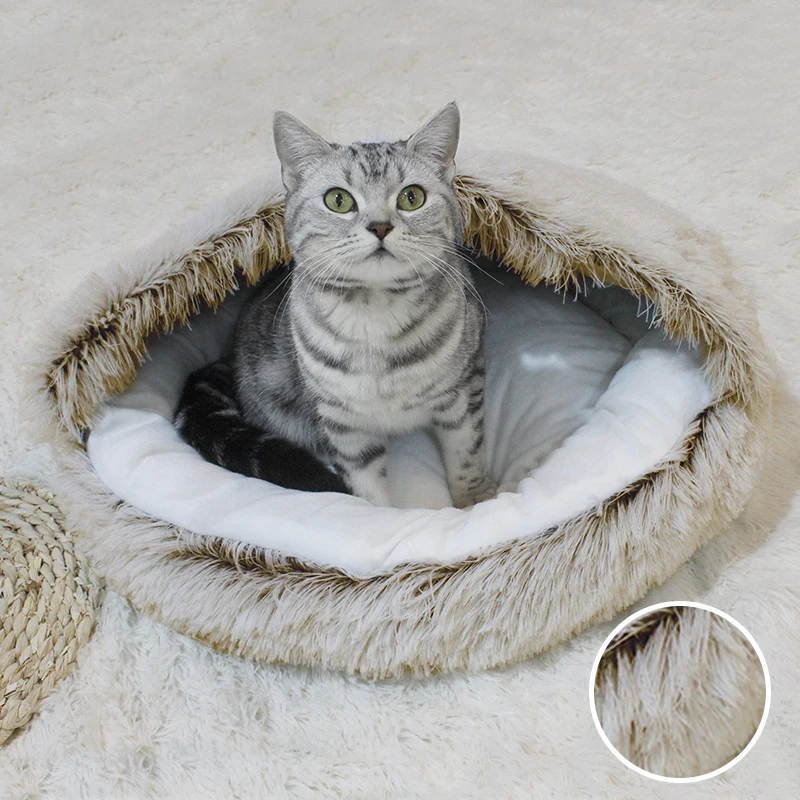Winter Long Plush Pet Cat Bed Round Cat Cushion Cat House 2 In 1 Warm Cat Basket Cat Sleep Bag Cat Nest Kennel For Small Dog Cat
Winter Long Plush Pet Cat Bed Round Cat Cushion Cat House 2 In 1 Warm Cat Basket Cat Sleep Bag Cat Nest Kennel For Small Dog Cat