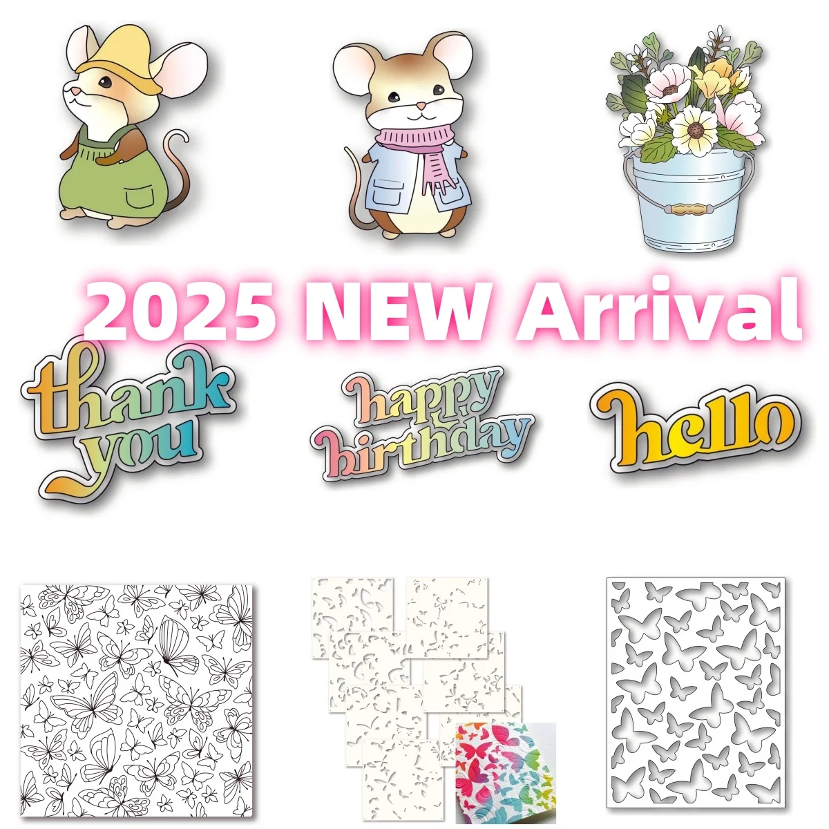 Happy Birthday Mouse Flower Butterfly Metal Cutting Dies for DIY Making Card Scrapbook Embossed Paper Album Craft Supplies
Happy Birthday Mouse Flower Butterfly Metal Cutting Dies for DIY Making Card Scrapbook Embossed Paper Album Craft Supplies