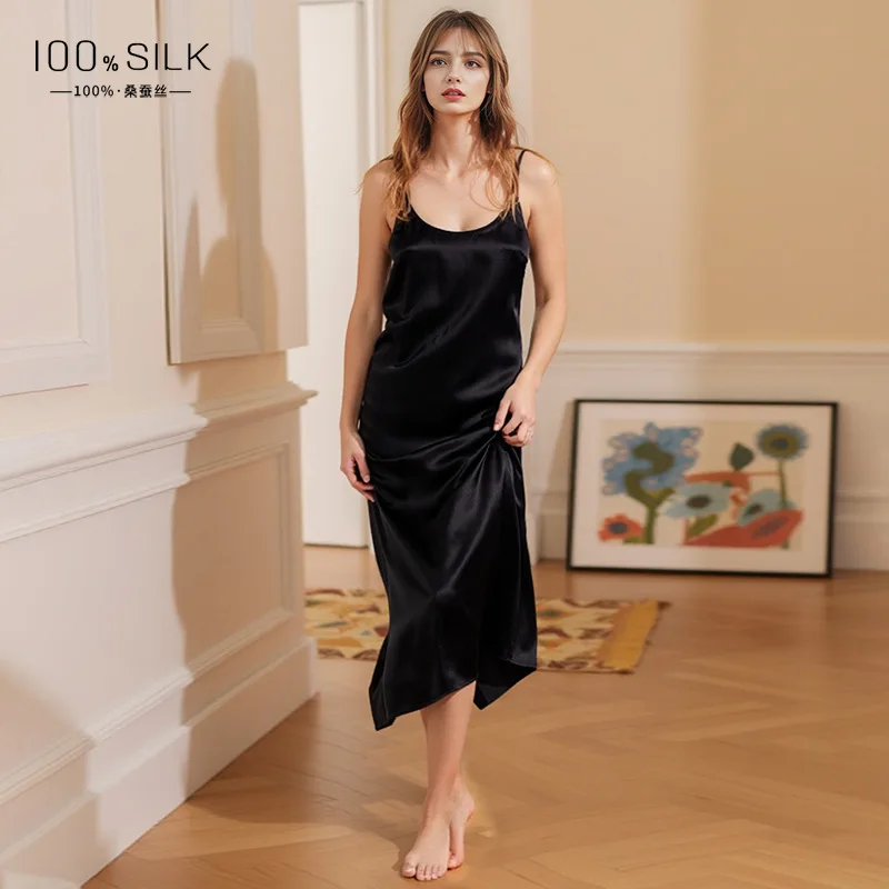 Длинная шелковая ночная рубашка на подтяжках 19 мм, женская ночная рубашка из 100% тутового шелка с разрезом на спине, сексуальная домашняя одежда, ночная рубашка 
Длинная шелковая ночная рубашка на подтяжках 19 мм, женская ночная рубашка из 100% тутового шелка с разрезом на спине, сексуальная домашняя одежда, ночная рубашка