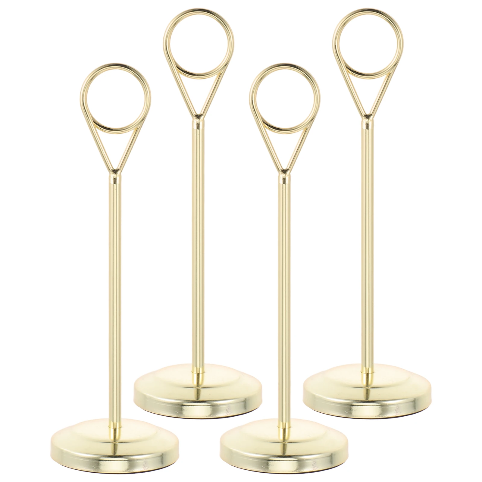 4 Pcs Stainless Steel Message Card Holder Menu Holders Number Desktop Photo for Centerpieces Gold Place Stand
4 Pcs Stainless Steel Message Card Holder Menu Holders Number Desktop Photo for Centerpieces Gold Place Stand