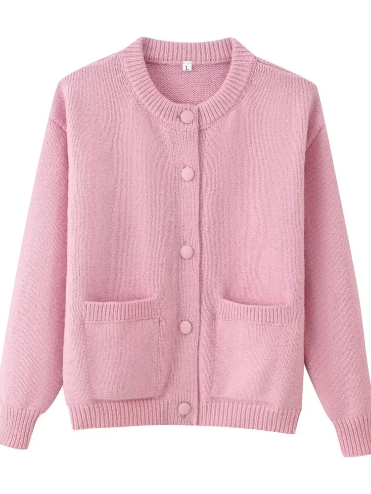 Autumn And Winter New Fashion Round-neck Long-sleeved Button Cardigan Sweater Women's Loose Casual Pocket Versatile Knitted Tops
Autumn And Winter New Fashion Round-neck Long-sleeved Button Cardigan Sweater Women's Loose Casual Pocket Versatile Knitted Tops