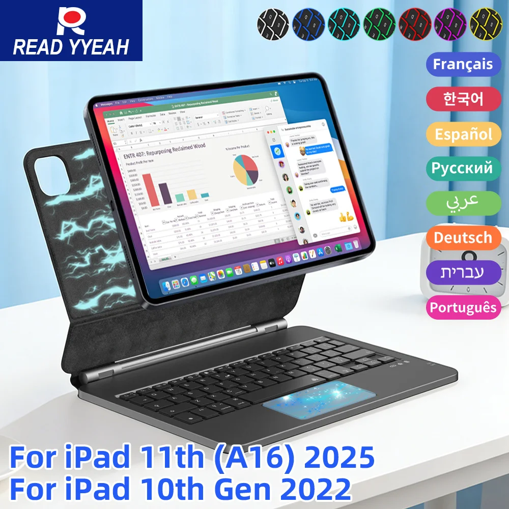 New Magic Keyboard For IPad 11th 10th With Touch Panel iPad a16 Case 11 A3354 A3355 A3356 A2696 Smart Magnetic Book Cover Folio
New Magic Keyboard For IPad 11th 10th With Touch Panel iPad a16 Case 11 A3354 A3355 A3356 A2696 Smart Magnetic Book Cover Folio
