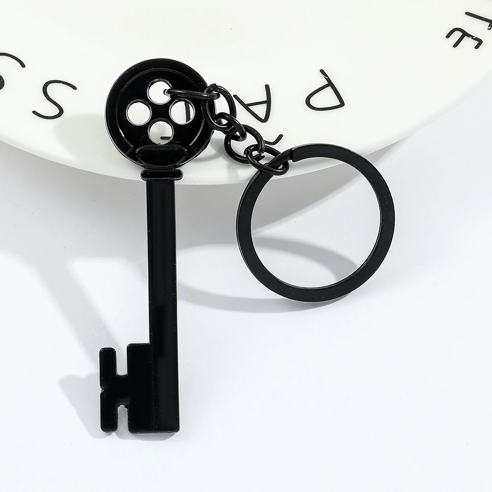 Movie Coraline Keychain Black Button Key Of The Secret Door Pendant Keyrings Cosplay Accessories
Movie Coraline Keychain Black Button Key Of The Secret Door Pendant Keyrings Cosplay Accessories