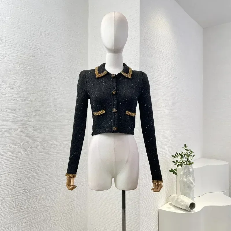 Women's Black Office Lady High Quality 2024 Elegant New Fashion Style Winter Autumn Long Sleeve Cardigan Tops Bustier
Women's Black Office Lady High Quality 2024 Elegant New Fashion Style Winter Autumn Long Sleeve Cardigan Tops Bustier
