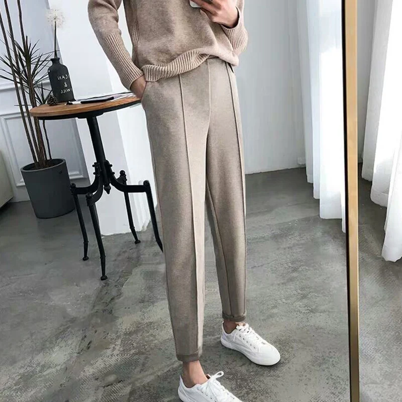 Women Pencil Solid Cropped Pants Autumn Winter High Strecth Harem Pants Female Work Casual Elastic Waist Loose Straight Trousers
Women Pencil Solid Cropped Pants Autumn Winter High Strecth Harem Pants Female Work Casual Elastic Waist Loose Straight Trousers