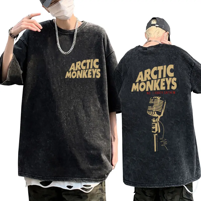 Wash Vintage T-shirt Men Women Rock Band Arctic Monkeys Double Sided Print T-shirt Fashion Oversized Washed Worn T Shirts Tops
Wash Vintage T-shirt Men Women Rock Band Arctic Monkeys Double Sided Print T-shirt Fashion Oversized Washed Worn T Shirts Tops