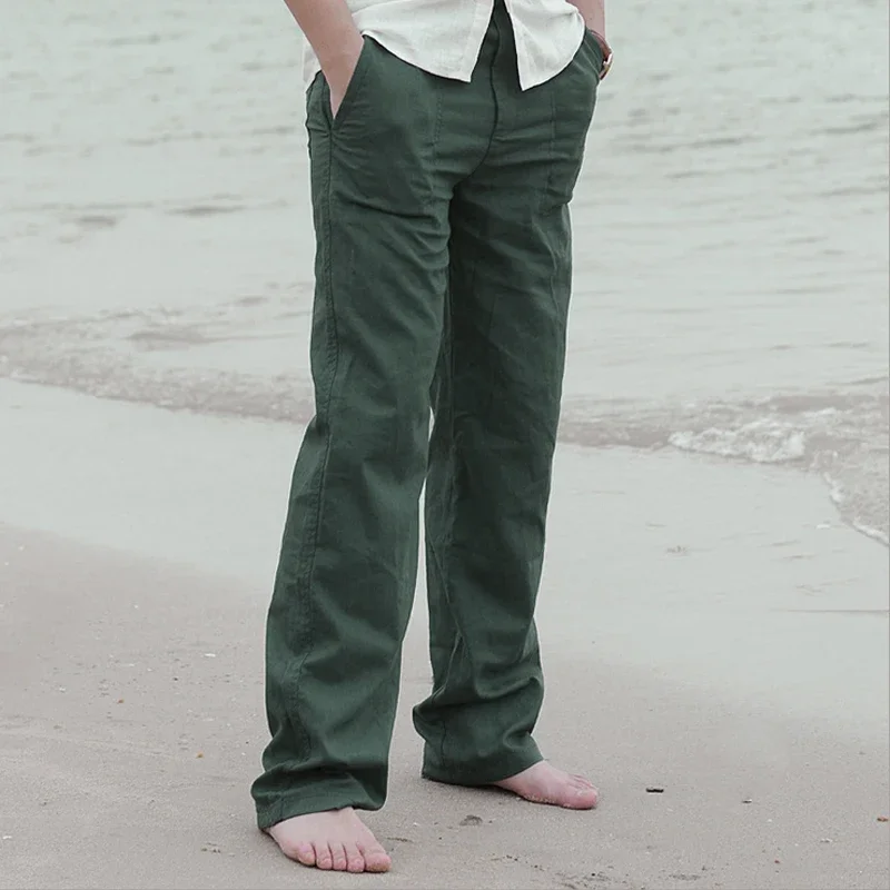 2024 Fall Leisure Loose Straight Trousers Mens Casual Loose Solid Color Cotton Linen Pants Men Vintage Mid Waist Linen Trousers
2024 Fall Leisure Loose Straight Trousers Mens Casual Loose Solid Color Cotton Linen Pants Men Vintage Mid Waist Linen Trousers