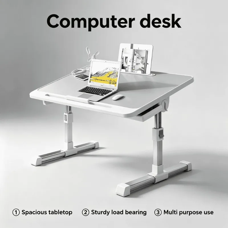 Desk Computer Study Student Dorm Bedroom Office Desk Height Adjustable Folding Laptop Bed Table Portable Computer Compact
Desk Computer Study Student Dorm Bedroom Office Desk Height Adjustable Folding Laptop Bed Table Portable Computer Compact