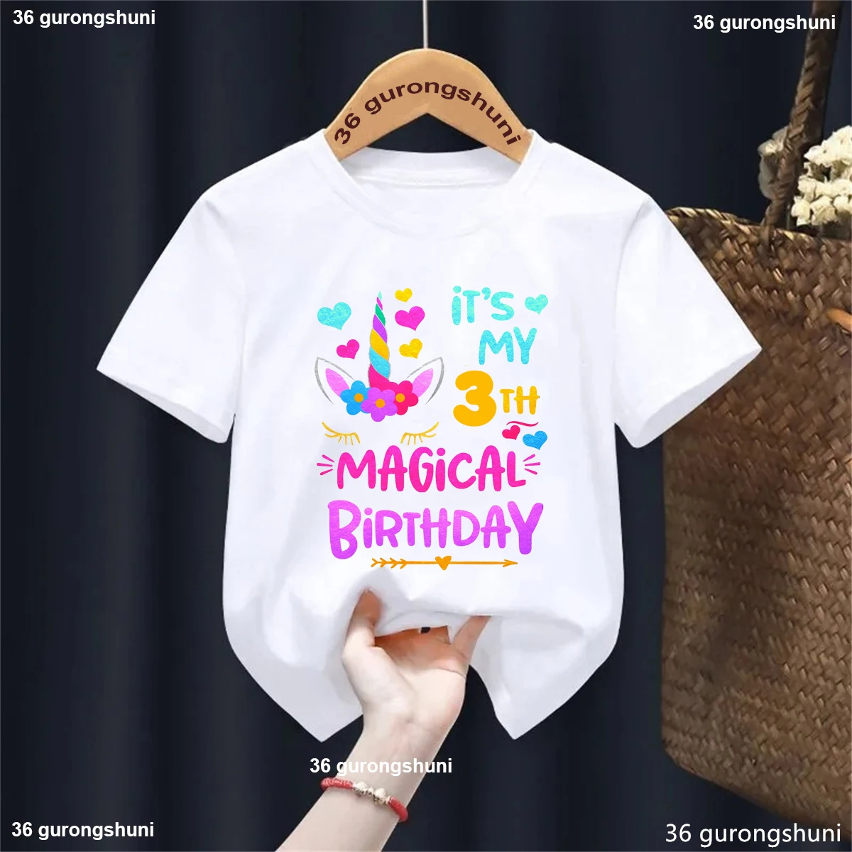 It'S My 3th Magical Birthday Unicorn Graphic Printed Tshirt Girls Colourful Love Kawaii Kids Clothes Birthday Party T-Shirt
It'S My 3th Magical Birthday Unicorn Graphic Printed Tshirt Girls Colourful Love Kawaii Kids Clothes Birthday Party T-Shirt