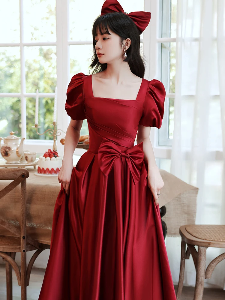 Red Satin Evening Gown Wedding Dr for Women ort Sve A-Line Skirt Vintage Sle Princ Escape Gown for Wedding Par
Red Satin Evening Gown Wedding Dr for Women ort Sve A-Line Skirt Vintage Sle Princ Escape Gown for Wedding Par