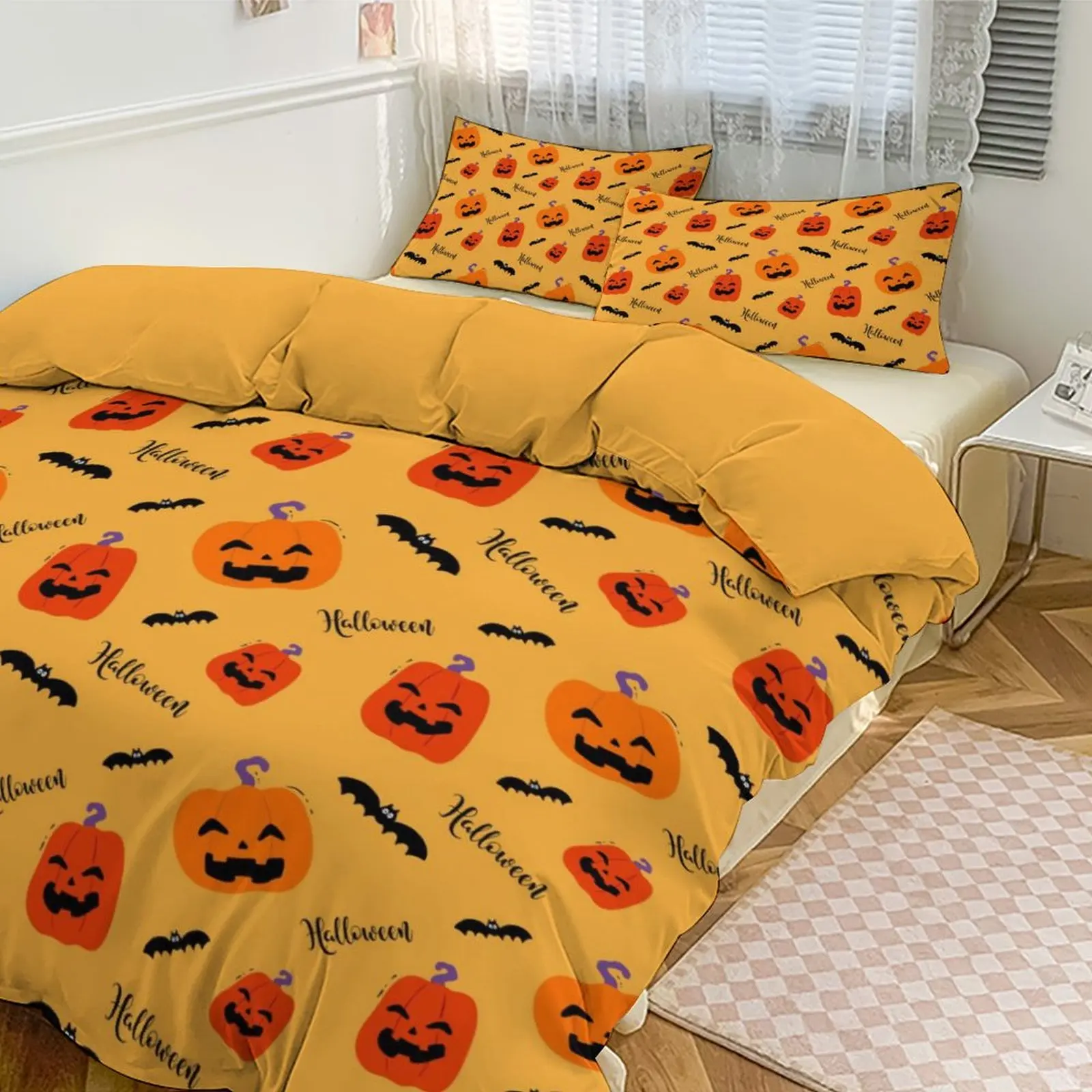 Halloween Themed 3 - Piece Bedding Set, Pumpkin & Bat Print, Thickened Skin - friendly Fabric
Halloween Themed 3 - Piece Bedding Set, Pumpkin & Bat Print, Thickened Skin - friendly Fabric