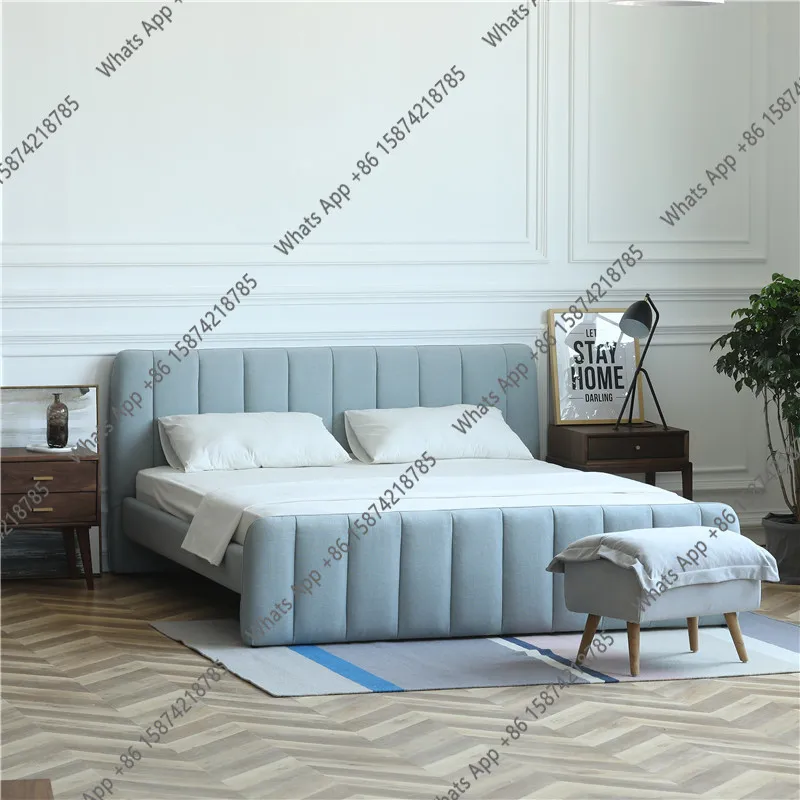 Nordic simple modern fabric bed master bedroom double bed soft bed soft high backrest fabric minimalist Minimalist Itali
Nordic simple modern fabric bed master bedroom double bed soft bed soft high backrest fabric minimalist Minimalist Itali