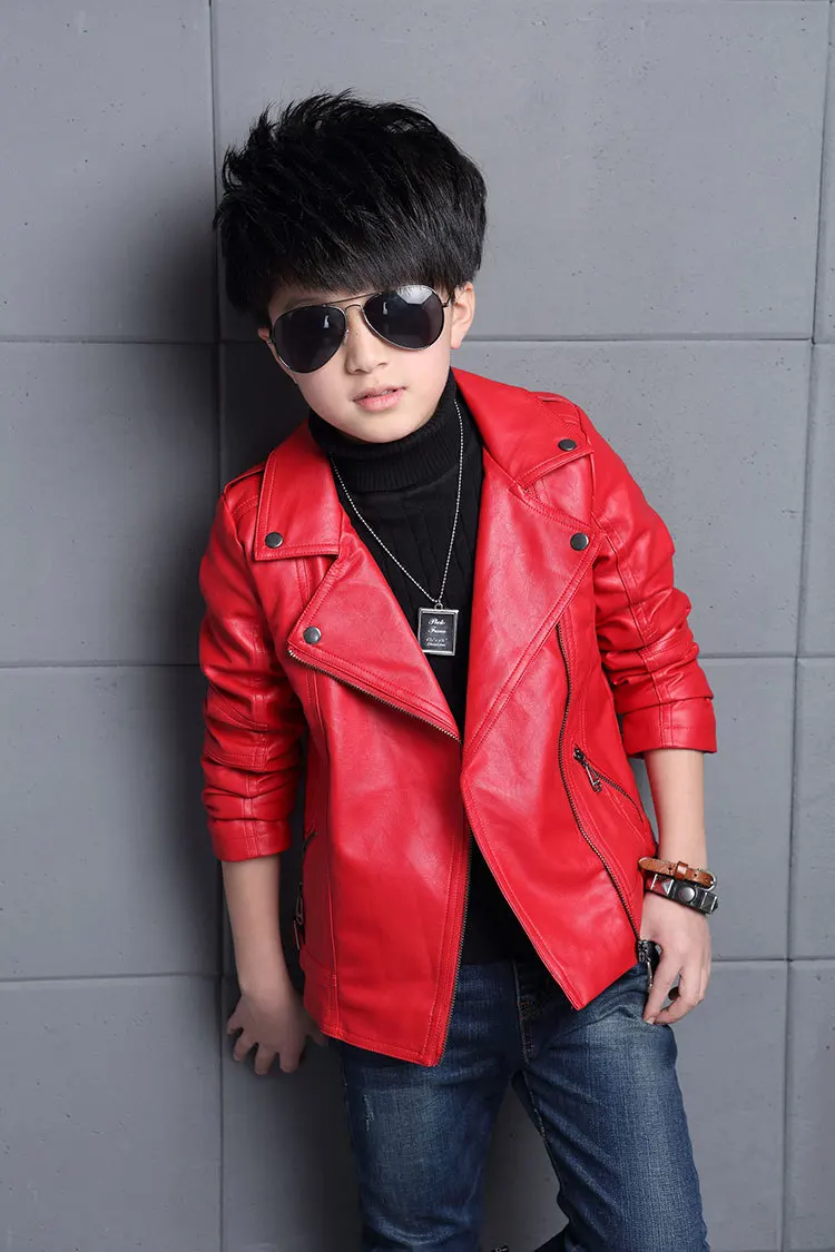 Boys Waterproof PU Leather Jacket 19