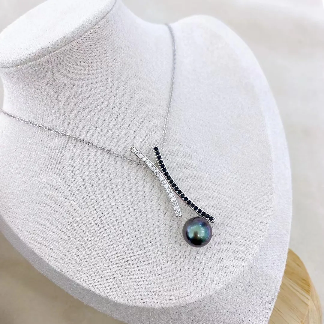MJ Fine Jewelry 10mm 925 Sterling Silver Natural Fresh Water Black Pearl Pendant Necklaces for Women FIne Pearls Pendants
MJ Fine Jewelry 10mm 925 Sterling Silver Natural Fresh Water Black Pearl Pendant Necklaces for Women FIne Pearls Pendants