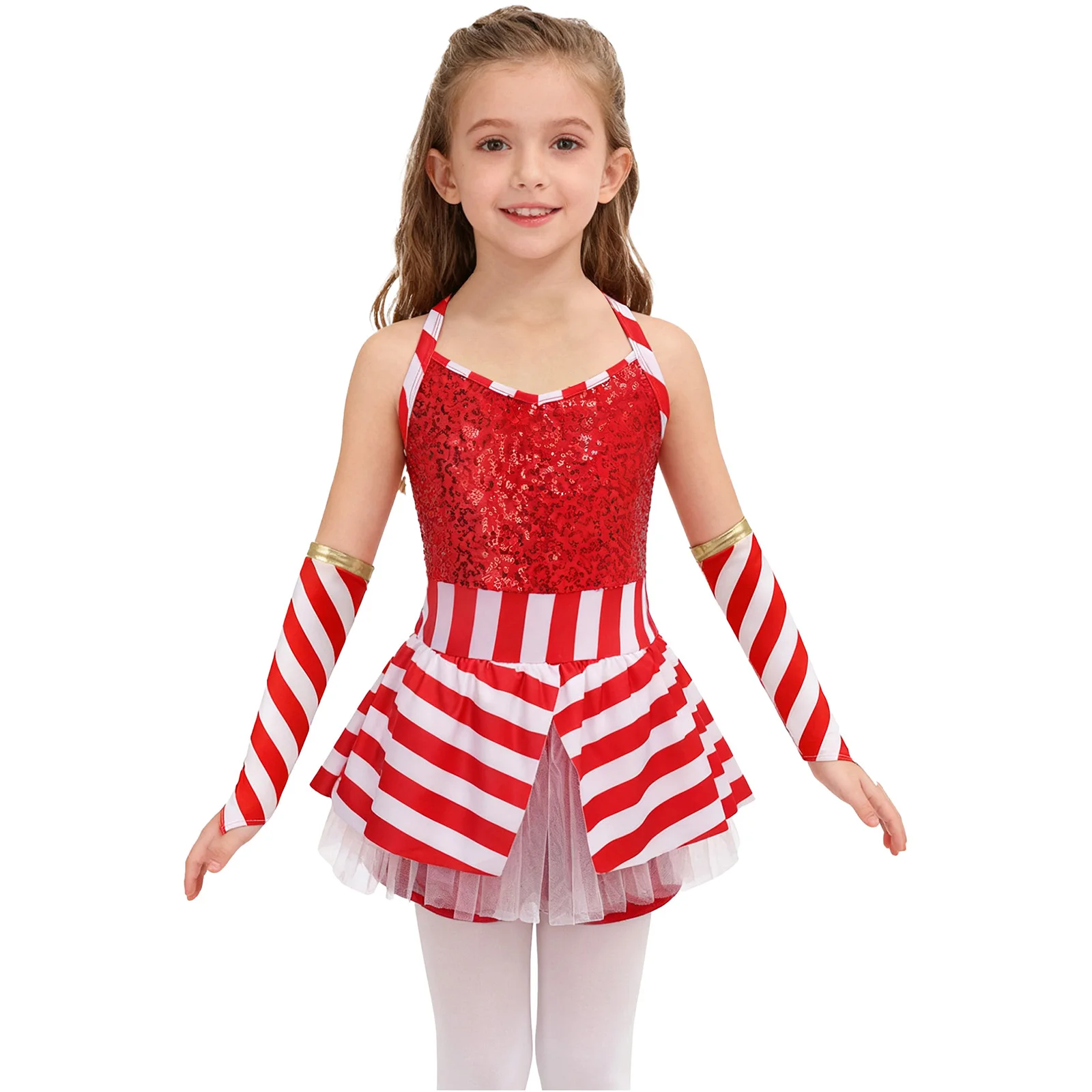 Рождественский костюм Санта-Эльфа для девочек, рождественский костюм без рукавов с блестками, яркая трость, полосатое балетное танцевальное платье, гимнастическое трико для катания на коньках
Рождественский костюм Санта-Эльфа для девочек, рождественский костюм без рукавов с блестками, яркая трость, полосатое балетное танцевальное платье, гимнастическое трико для катания на коньках