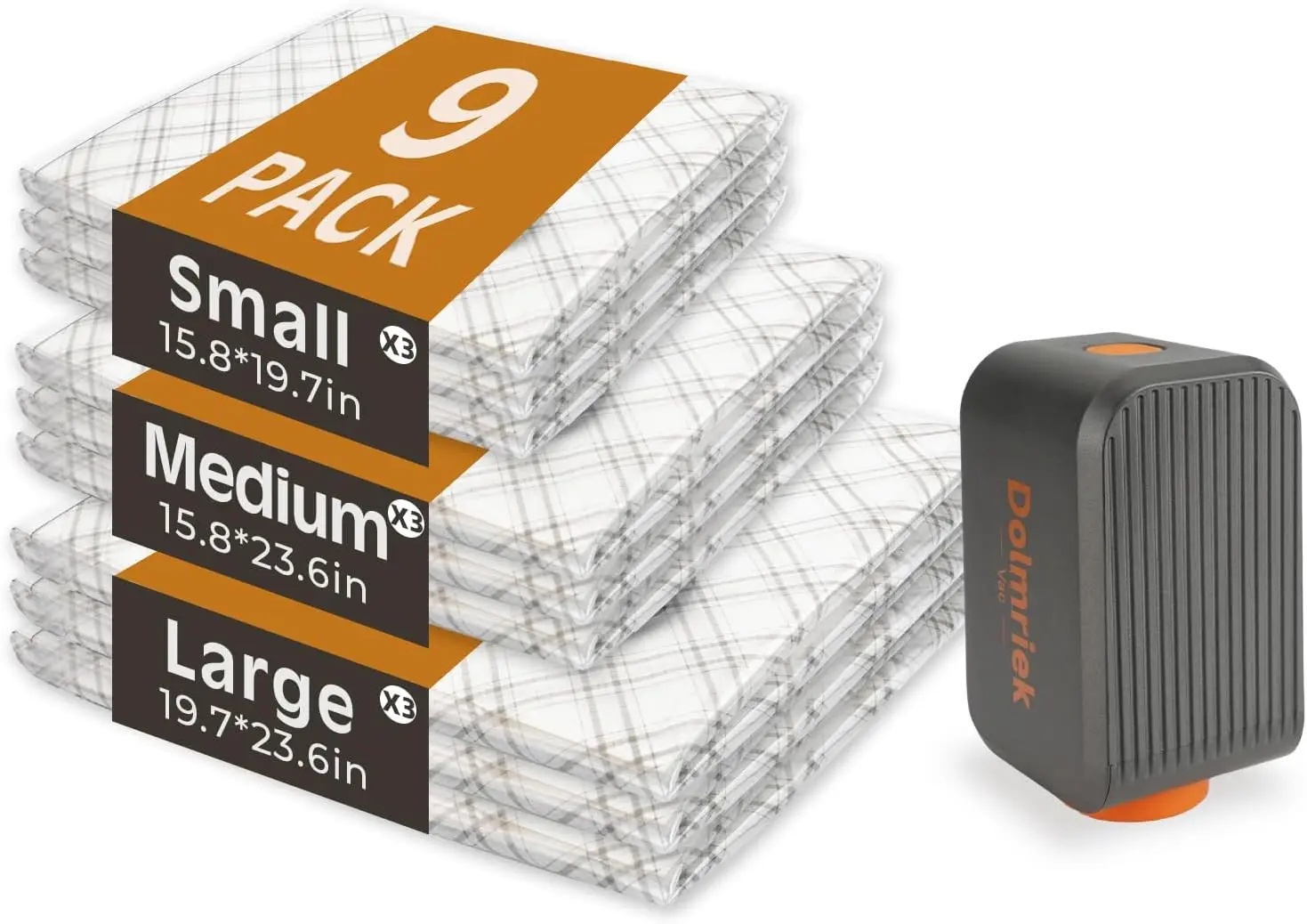 USB Electric Pump Vacuum Storage Bags 9 Pack Compression Seal for Luggage Space Saver Clothes
USB Electric Pump Vacuum Storage Bags 9 Pack Compression Seal for Luggage Space Saver Clothes
