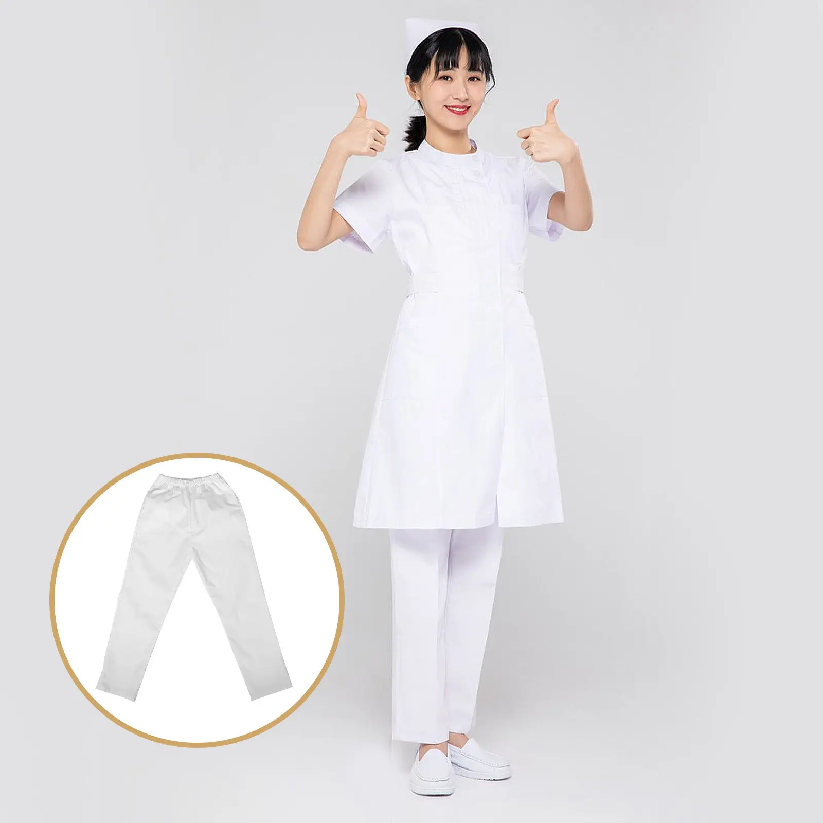 Elastic Waist Nurse Pants for Women Summer White Comfortable Breathable Lightweight Polyester Work Trousers Hospital Clinic
Elastic Waist Nurse Pants for Women Summer White Comfortable Breathable Lightweight Polyester Work Trousers Hospital Clinic