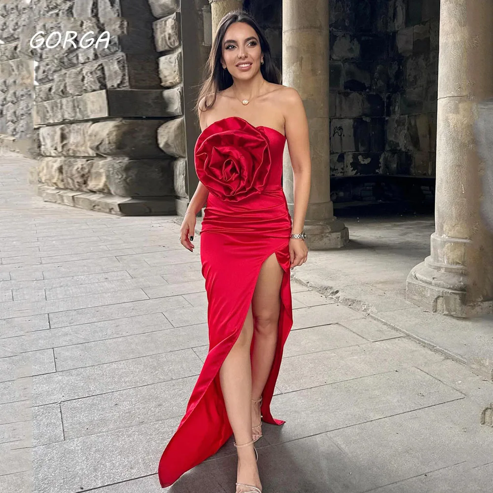GORGA Simple Red Strapless 3D Flowers Mermaid Prom dress 2024 Slim Backless Side Split Floor-Length Formal Evening Dress
GORGA Simple Red Strapless 3D Flowers Mermaid Prom dress 2024 Slim Backless Side Split Floor-Length Formal Evening Dress