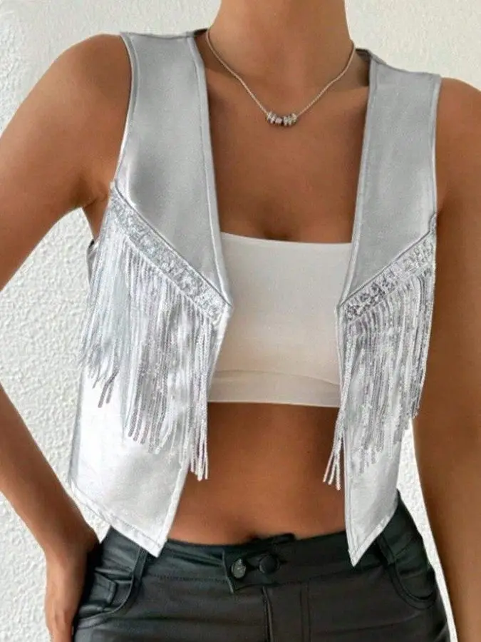 Sexy Tassel PU Leather Svel Vest Women's Faion European Sle Inner Wear ort Length Thiened Leather Coat
Sexy Tassel PU Leather Svel Vest Women's Faion European Sle Inner Wear ort Length Thiened Leather Coat