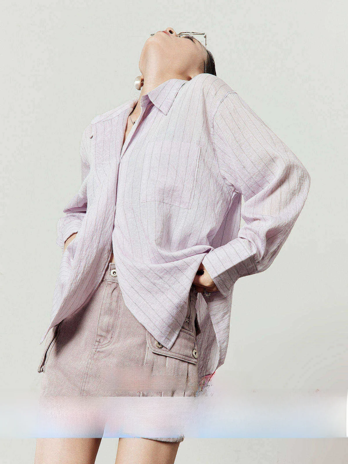 Loose Casual Purple irt Women's Spring New Asymmetrical Design Striped irt Comfortable Loose Fit Daily Wear Button up
Loose Casual Purple irt Women's Spring New Asymmetrical Design Striped irt Comfortable Loose Fit Daily Wear Button up