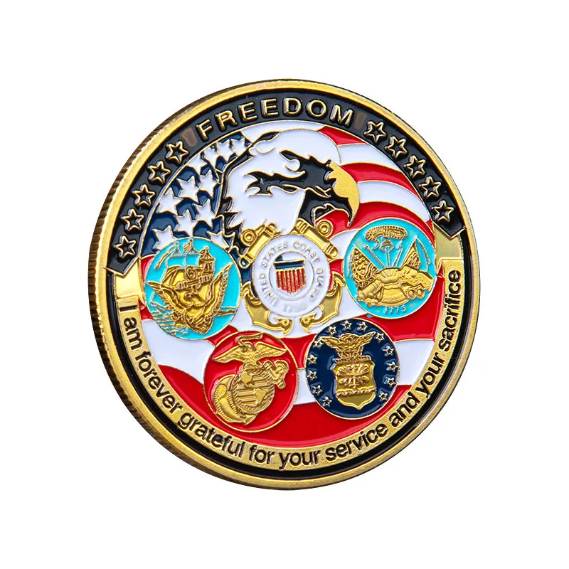 Decorative Commemorative Emblem of the US Armed Forces, Military Challenge Coins, Colored Craft Products, Collection Jewelry
Decorative Commemorative Emblem of the US Armed Forces, Military Challenge Coins, Colored Craft Products, Collection Jewelry