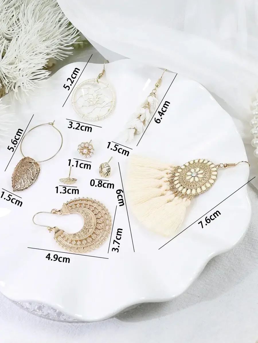 8 Pairs Bohemian Tassel Flower Earrings Set For Women Fashion Drop Earrings Gift
8 Pairs Bohemian Tassel Flower Earrings Set For Women Fashion Drop Earrings Gift