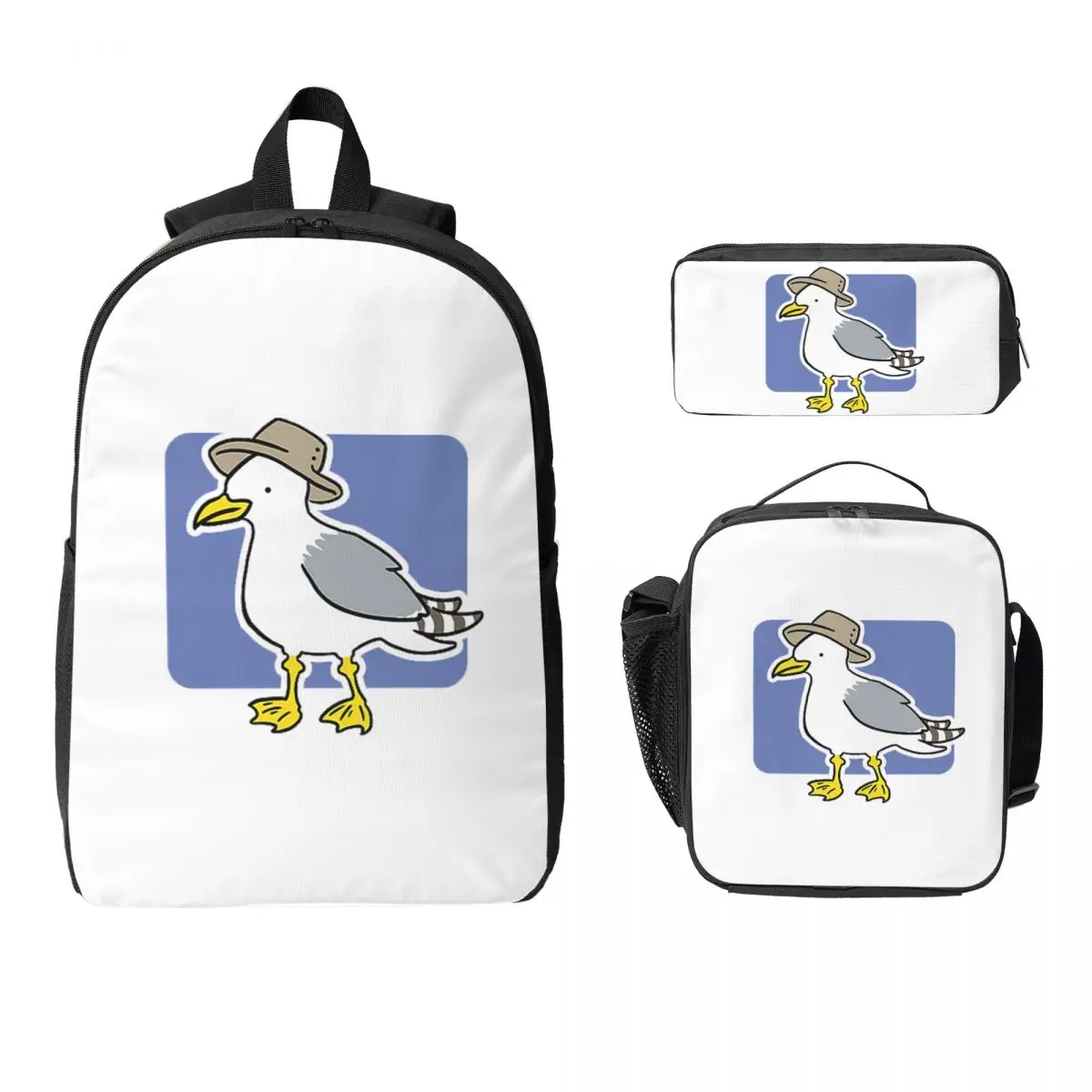 Seagull With Backpack Student Boys Girls BookBag School Bag Computer Shoulder Bags 3ps Insulated Lunch Bag Pencil Case
Seagull With Backpack Student Boys Girls BookBag School Bag Computer Shoulder Bags 3ps Insulated Lunch Bag Pencil Case