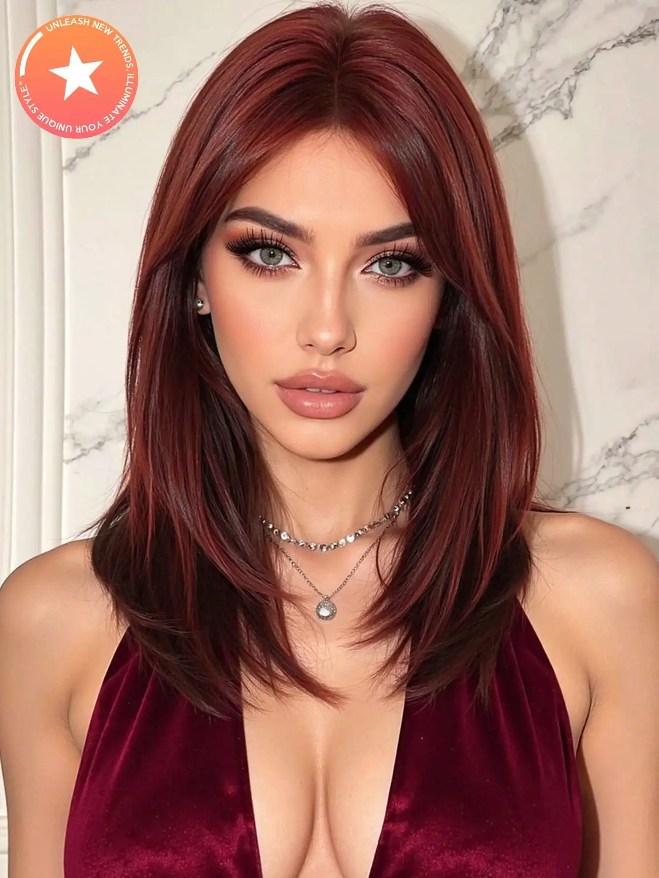 Free Shipping on Orders Over $29Fashion 16-Inch Wine Red With Bangs Medium Length Shoulder Length Wig For Women,Heat-Resistant Synthetic Hair,For Party,Festivals, Halloween, Daily
Free Shipping on Orders Over $29Fashion 16-Inch Wine Red With Bangs Medium Length Shoulder Length Wig For Women,Heat-Resistant Synthetic Hair,For Party,Festivals, Halloween, Daily