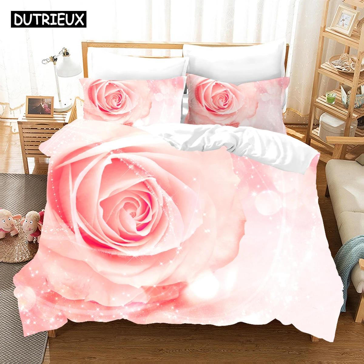 3D Flowers Pink Rose Bedding Sets Duvet Cover Set With Pillowcase Twin Full Queen King Bedclothes Bed Linen
3D Flowers Pink Rose Bedding Sets Duvet Cover Set With Pillowcase Twin Full Queen King Bedclothes Bed Linen