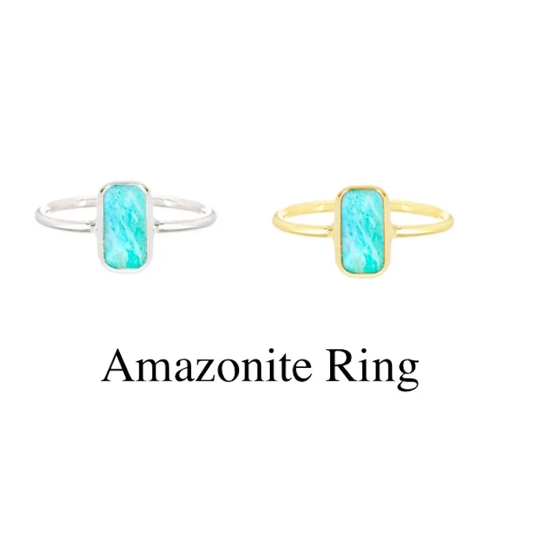 Natural Gemstone Russian Amazonite Rectangle Petite Ring for Women Christmas Gifts Jewelry
Natural Gemstone Russian Amazonite Rectangle Petite Ring for Women Christmas Gifts Jewelry