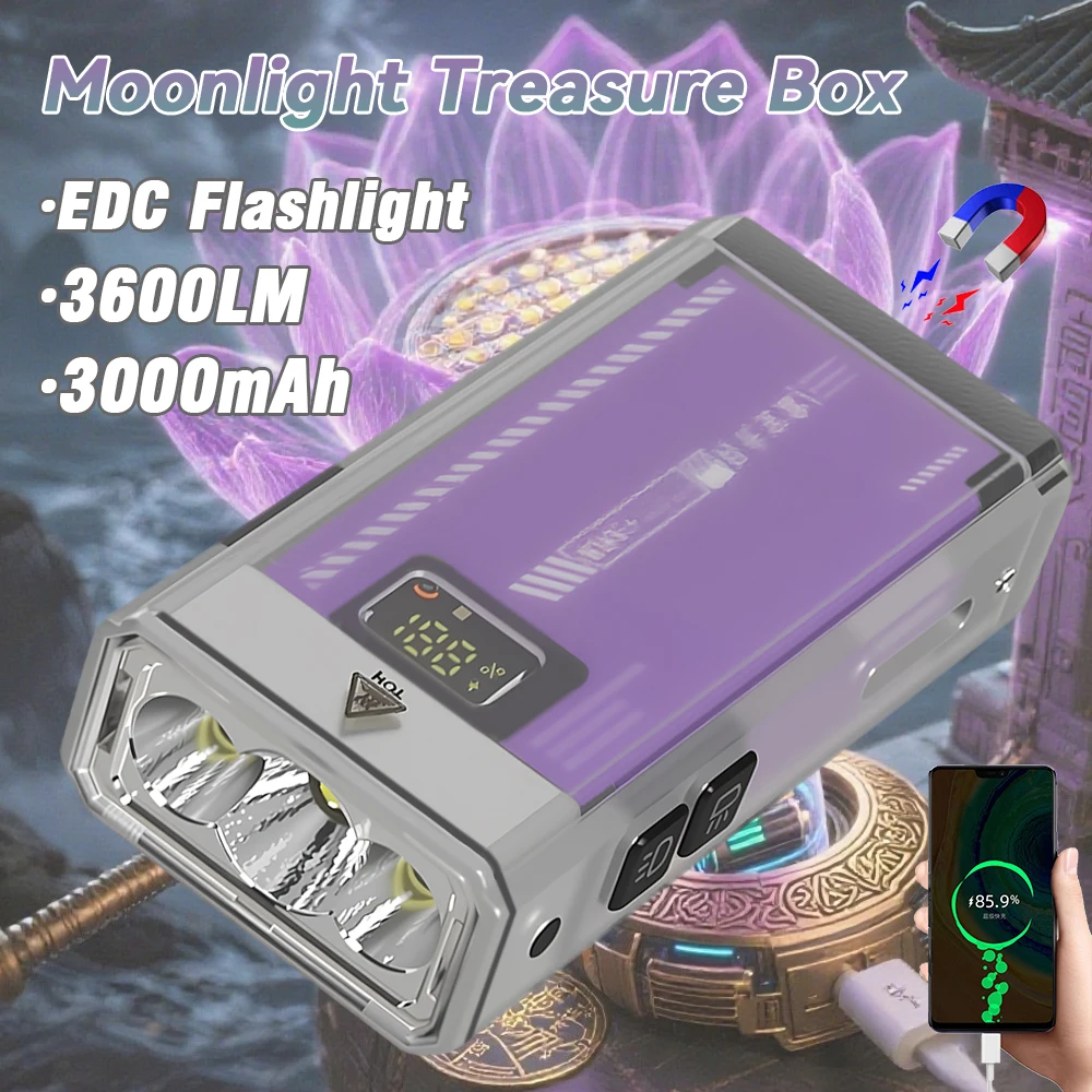 Super Bright 3600LM EDC Flashlight Built-in 3000mah Rechargeable Torch Outdoor Mini Long-lasting Flashlight Emergency Power Bank
Super Bright 3600LM EDC Flashlight Built-in 3000mah Rechargeable Torch Outdoor Mini Long-lasting Flashlight Emergency Power Bank
