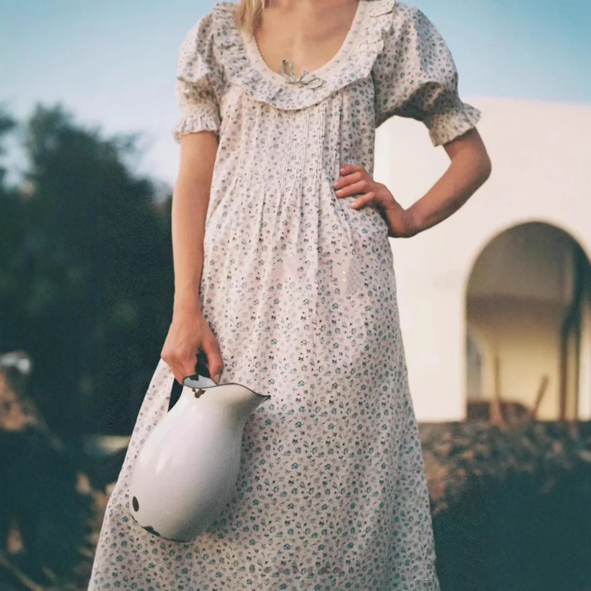 French Country Sle Floral Print Summer New Loose Dr Bubble Sve Large round Ne Lace Hem A-Line Cotton Dr
French Country Sle Floral Print Summer New Loose Dr Bubble Sve Large round Ne Lace Hem A-Line Cotton Dr