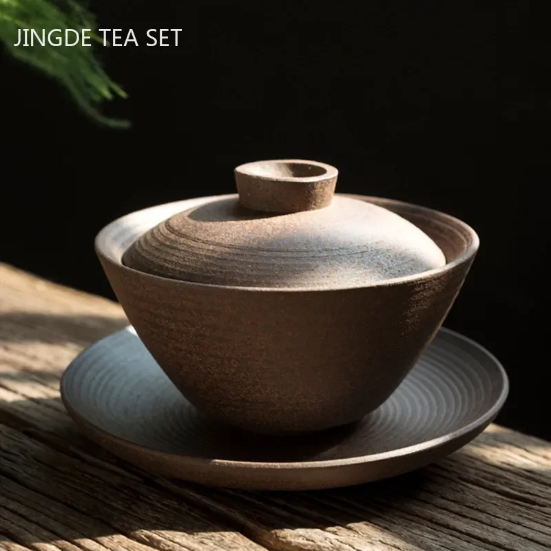 Retro Kiln Change Ceramics Gaiwan Handmade Pottery Tea Tureen Teacup Household Tea Set Accessories Chinese Cover Bowl Drinkware
Retro Kiln Change Ceramics Gaiwan Handmade Pottery Tea Tureen Teacup Household Tea Set Accessories Chinese Cover Bowl Drinkware