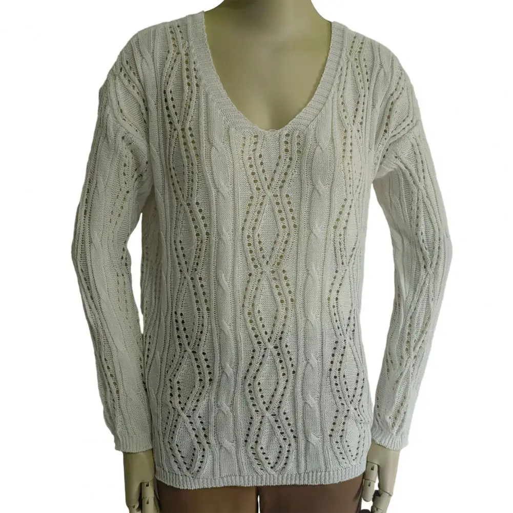 Regular Fit Polyester Blouse Hollow Design Knit Shirt Stylish Women's Knitted Hollow Design V-neck Pullover Tops for Fashionable
Regular Fit Polyester Blouse Hollow Design Knit Shirt Stylish Women's Knitted Hollow Design V-neck Pullover Tops for Fashionable
