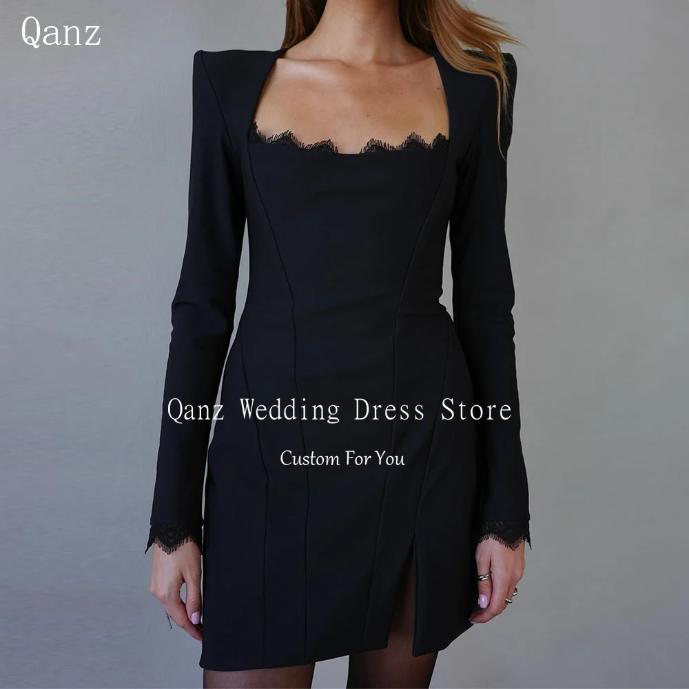 Qanz черное атласное мини-платье для выпускного вечера с длинными рукавами, кружевные коктейльные платья, сексуальные короткие платья с квадратным вырезом, Vestidos Para Mujer по индивидуальному заказу
Qanz черное атласное мини-платье для выпускного вечера с длинными рукавами, кружевные коктейльные платья, сексуальные короткие платья с квадратным вырезом, Vestidos Para Mujer по индивидуальному заказу