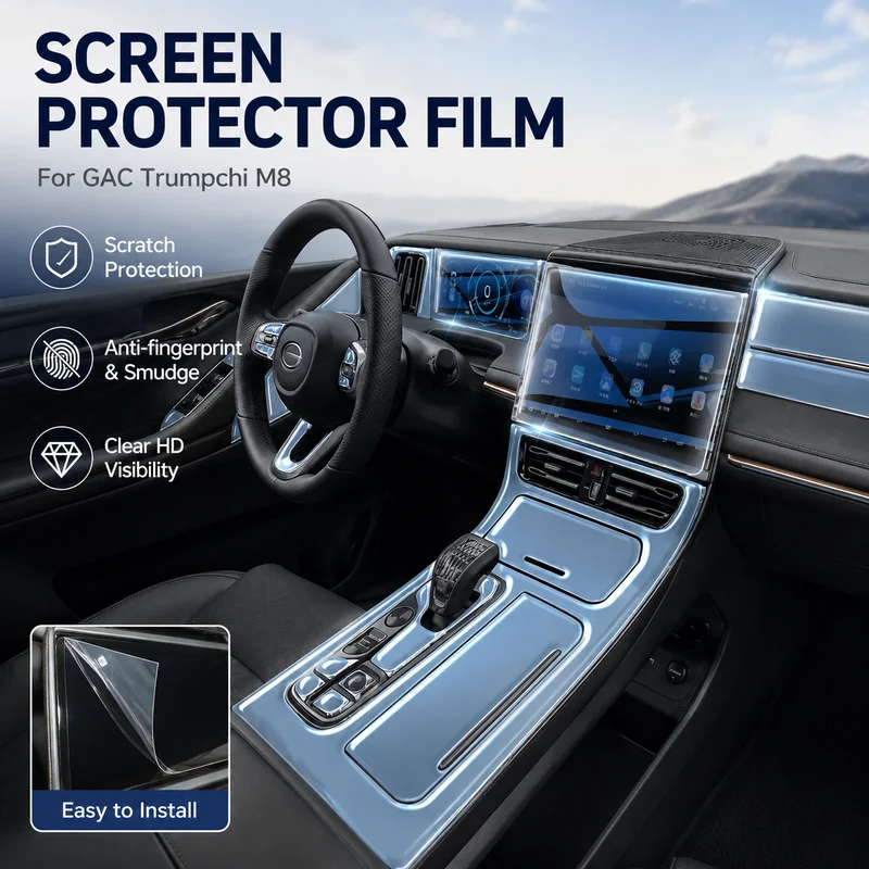 Screen Protector Film for GAC Trumpchi M8 Interior Dashboard Display Cover - Car Accessories, Easy Installation
Screen Protector Film for GAC Trumpchi M8 Interior Dashboard Display Cover - Car Accessories, Easy Installation