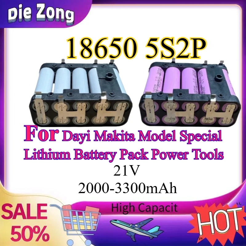 New 18650 5S2P 21V 2000mAh-3300mAh Li-Ion Rechargeable Batteries for Dayi Makita Model Special Lithium Battery Pack Power Tools
New 18650 5S2P 21V 2000mAh-3300mAh Li-Ion Rechargeable Batteries for Dayi Makita Model Special Lithium Battery Pack Power Tools