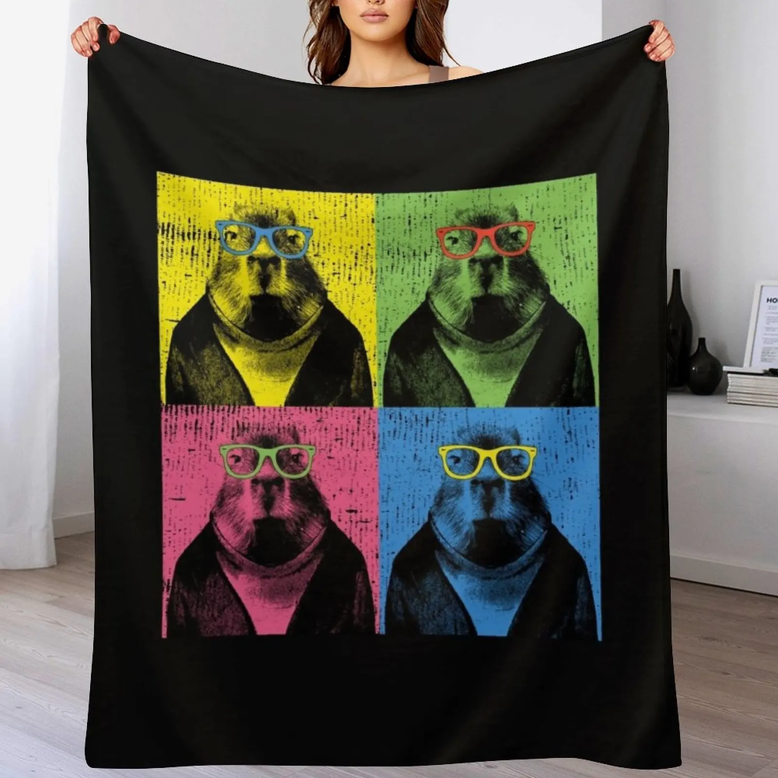 Capybara Pop Art Capybaras in Sun Glasses Funny Picture Throw Blanket Multi Purpose Soft Warm Blanket for Home Travel
Capybara Pop Art Capybaras in Sun Glasses Funny Picture Throw Blanket Multi Purpose Soft Warm Blanket for Home Travel