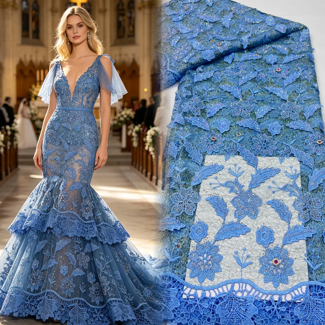 High-Quality African Cord Nigerian Guipure Lace Fabric 2026 French Asoebi Chantilly Water Soluble for Party Dresses
High-Quality African Cord Nigerian Guipure Lace Fabric 2026 French Asoebi Chantilly Water Soluble for Party Dresses