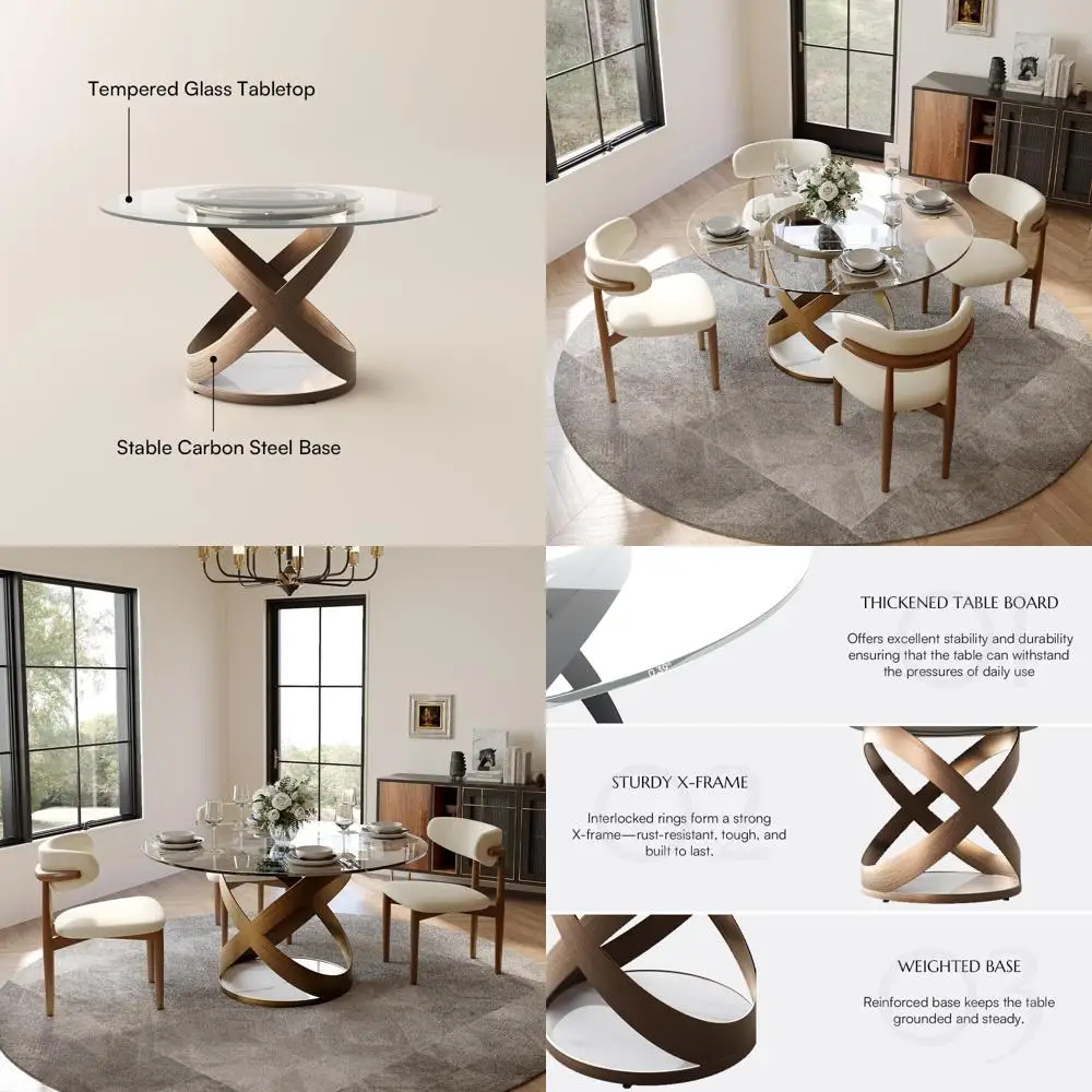 Круглый обеденный стол из закаленного стекла 48 дюймов с основанием из бронзового и углеродистого стального сплава
Круглый обеденный стол из закаленного стекла 48 дюймов с основанием из бронзового и углеродистого стального сплава