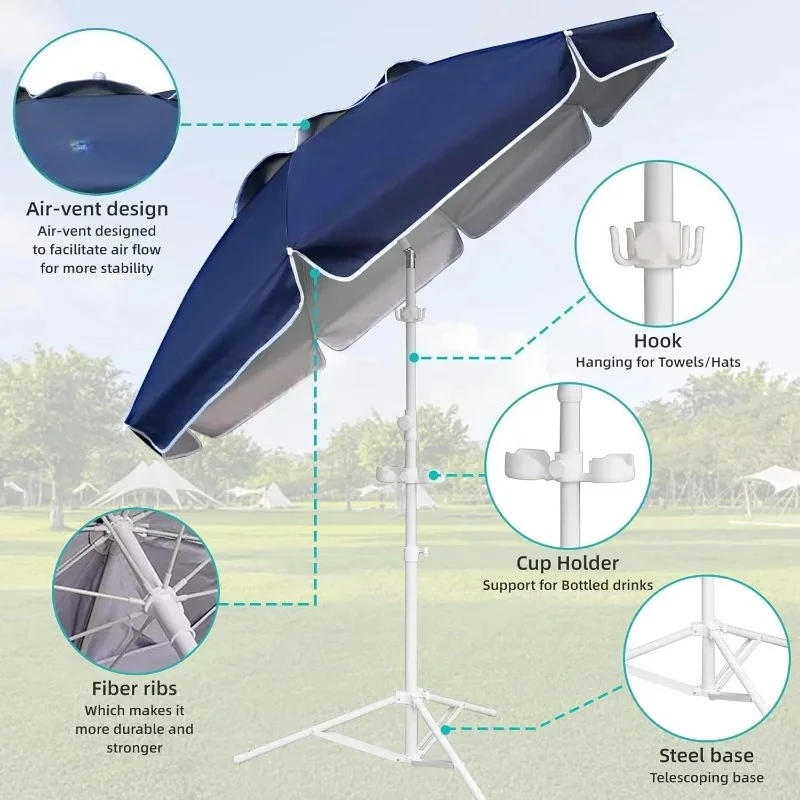 6.5ft Lightweight Free Standing Canopy for Sporting Games Shade Umbrella, Premium Portable Umbrella with Stand,
6.5ft Lightweight Free Standing Canopy for Sporting Games Shade Umbrella, Premium Portable Umbrella with Stand,