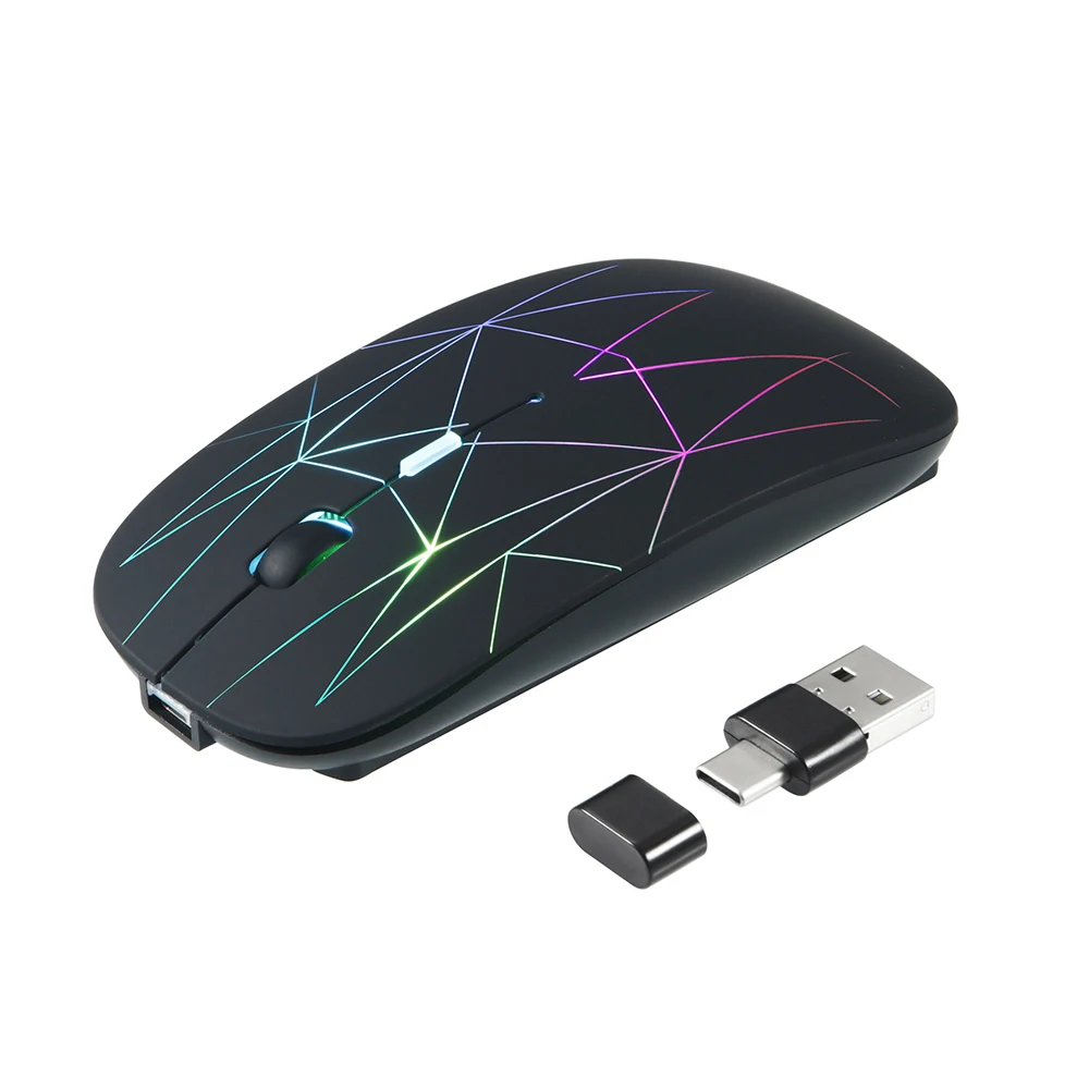 LED Wireless Mouse Rechargeable Slim Silent Mice 2.4G USB and Type C 2 in 1 Receiver,1600DPI for Computer Laptop PC Notebook
LED Wireless Mouse Rechargeable Slim Silent Mice 2.4G USB and Type C 2 in 1 Receiver,1600DPI for Computer Laptop PC Notebook